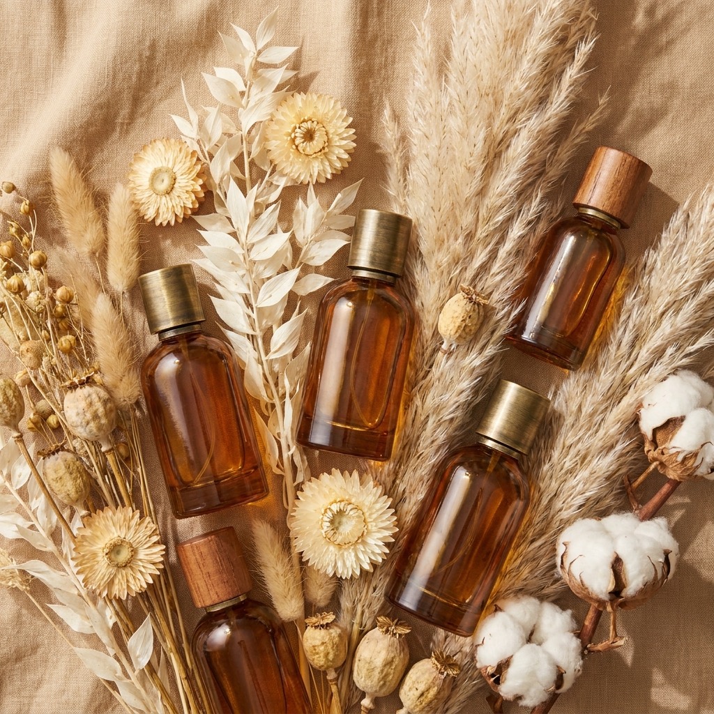 عبوات عطر عود على قماش كتان